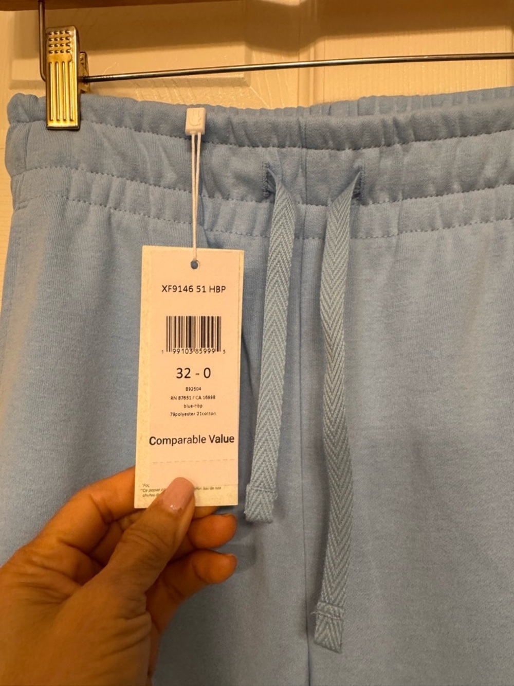 Lacoste Pale Blue Fleece Joggers - Picture 2 of 6